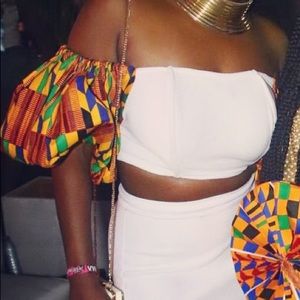 Kente print midi set